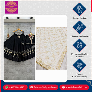 Lujoso diseñador étnico indio seda romana Lehenga Choli con cordones de secuencia pesada Gotta llamativos para ocasiones especiales - Product Image 5