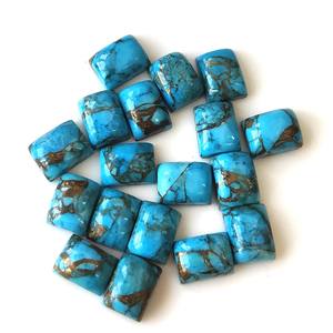 Mohave พลอย3x5mm-20x30mm สีฟ้าทองแดงเทอร์ควอยซ์ทรงสี่เหลี่ยมพลอยหลังแบนธรรมชาติแบบหลวมสำหรับทำเครื่องประดับขายส่ง - Product Image 6
