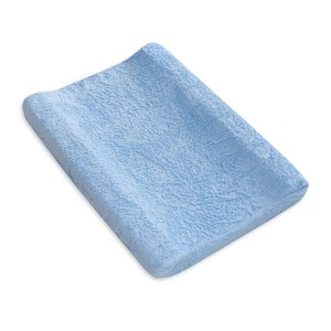 Housse en coton bleu pour matelas à langer - Product Image 1