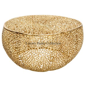 Meubles de maison et d'hôtel au design antique Centre de salon et table d'appoint Cadre de placage couleur or et approvisionnement en marbre de couleur noire - Product Image 4