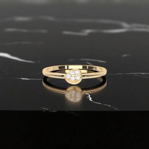 0.04 carats F-G/VS Lab Grown Round Cut Diamond Prong Set Floral Fancy Ring Made in Silver For Her - Product Image 4