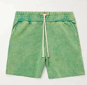 Ropa de calle de alta calidad, pantalones cortos lavados con ácido para el sudor para hombres, algodón personalizado 260 280 300 Gsm Raw Hem con cordón, pantalones cortos desgastados Vintage - Product Image 6