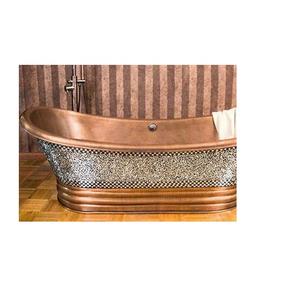 Bañera de cobre pulido con acabado brillante, muebles de lujo para baño hechos a mano, proveedor y fabricante de la India - Product Image 4