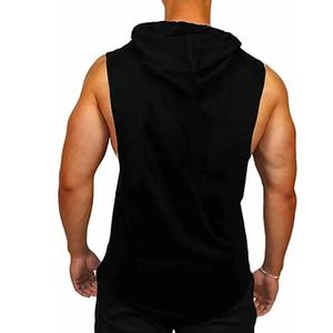 Vêtements de sport hommes Stringer sweats à capuche avec tissu en mélange de coton Durable pour l'entraînement de gymnastique Fitness course en plein air et rue urbaine - Product Image 2
