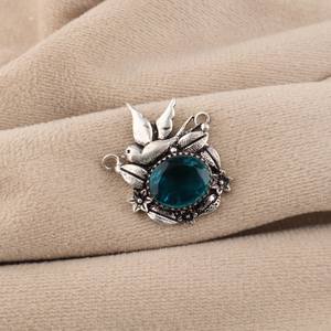 Collar Elegante de Plata de Ley 925 con Gema de Apatita, Diseño Único y Moderno, Regalo para Madre o Esposa - Product Image 4