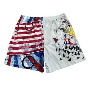 Men's Polyester/Cotton Satin Summer High Streetwear <b>Mesh</b> Shorts Sublimation Transfer Print Double Layer Designer Lining Solid - Product Image 5