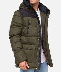 Veste matelassée pour homme, impression OEM, style streetwear, logo personnalisé, veste d'hiver pour homme avec poche - Product Image 3
