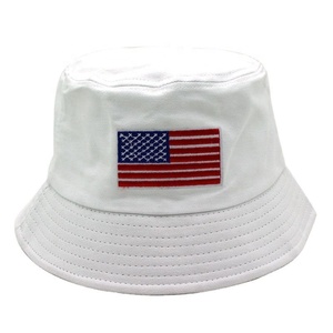 Chapeau de seau brodé de drapeau américain personnalisé en gros Beach Travel Casual Sun Protection Cotton pour les activités de plein air - Product Image 2