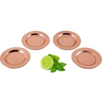 Ensemble de sous-verres martelés en métal de décor de bar à la maison de haute qualité finition cuivre pour tapis et tampons
