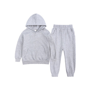 Conjunto Deportivo con Capucha para Niños Unisex, Sudadera y Pantalones Deportivos de Color Sólido, Ropa Casual de Otoño, Manga Larga, Bolsillos Laterales - Product Image 3