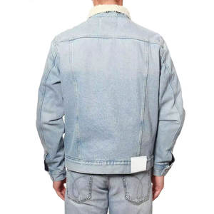 Chaqueta vaquera para hombre de MOQ bajo más vendida, Otoño Invierno, alta calidad, logotipo personalizado, Chaquetas vaqueras de algodón de gran tamaño para hombre - Product Image 3