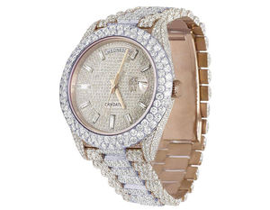 Montre de luxe en diamant pour cadeau, montre hip hop pour hommes, collection de montres de luxe, cadran en verre blanc de qualité VVS - Product Image 3