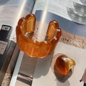 EMBELLISHED Jewelry Resin Acrylic <b>Bracelet</b> <b>Bangle</b> Exaggerated Dazzling Multicolor Wide Irregular Square Acrylic <b>Bracelets</b> for - Product Image 5