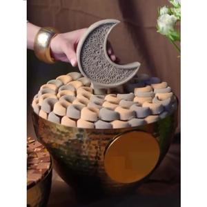 Bol de service en métal martelé écologique Bol rond fantaisie pour bonbons au chocolat Bol de service pour les fêtes ou les occasions spéciales - Product Image 1