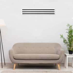 Diffuseur linéaire Tecnosystemi L.600 en aluminium peint blanc avec amortisseur à 3 fentes pour ventilateurs de plafond, produit PWC300027 - Product Image 2