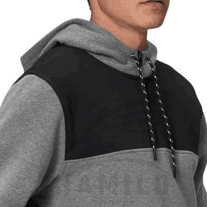 Sudadera con Capucha y Media Cremallera HAMILO para Hombre, Gris y Negro, de Forro Polar, Informal, con Bolsillo Delantero y Logotipo Estampado, para Otoño - Product Image 5