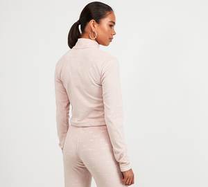 Ensemble de survêtement pour femme en molleton de coton ample avec logo personnalisé, comprenant un sweat à capuche court et un pantalon, de haute qualité, style streetwear - Product Image 4