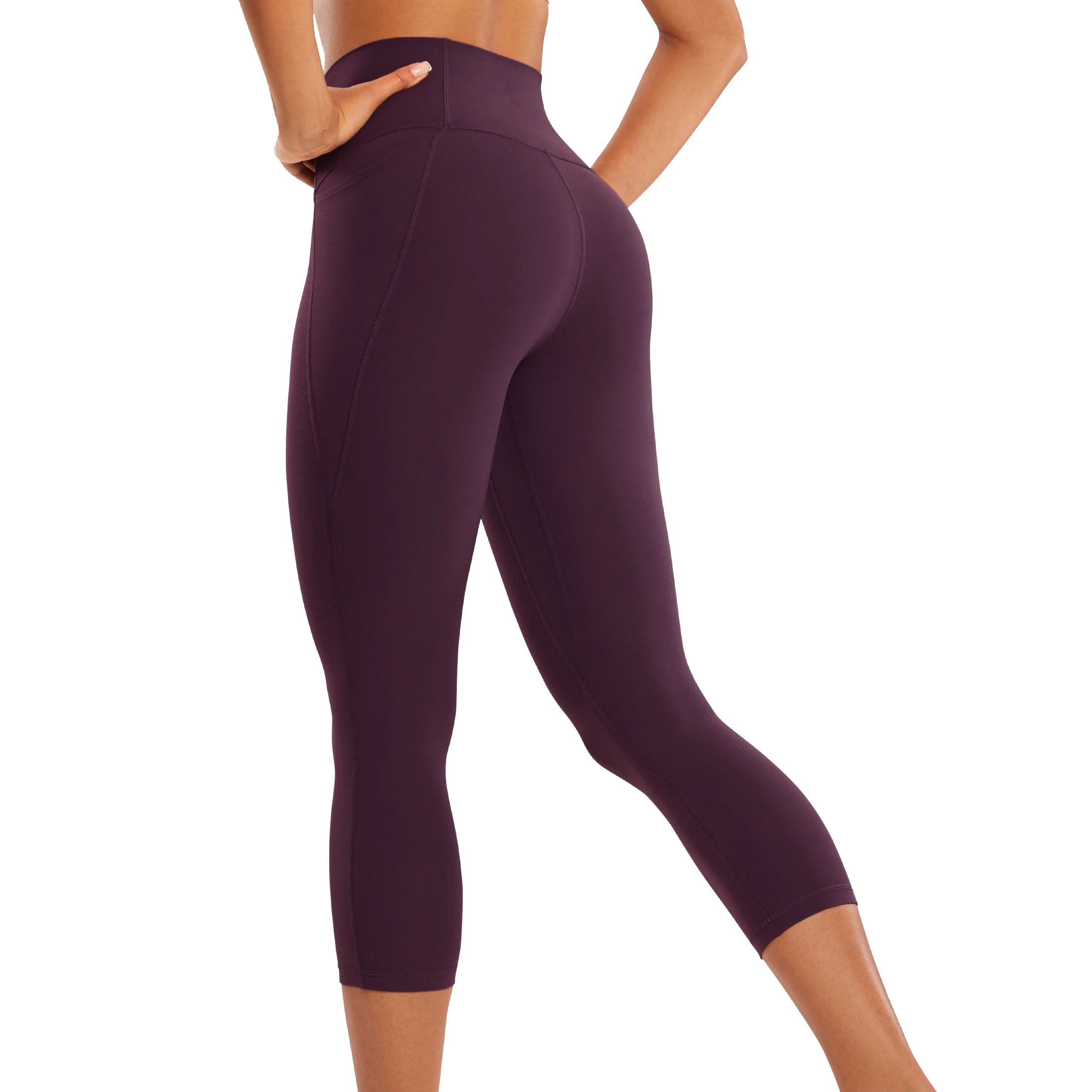 Women's Athletic Yoga Leggings Tight Fitness Workout Running Sport Pants with Seamless Design Solid Pattern for Workout Run