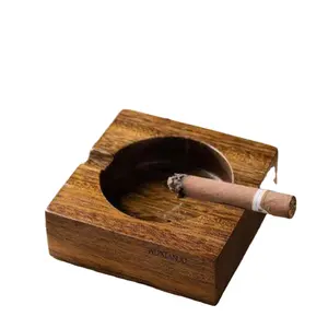 Schlussverkauf quadratische Form natürliches Aschenbecken für Zigarren und Zigarrenaschen sammlerische Verwendungen hölzernes Aschenbecken Mittelteil für Büro