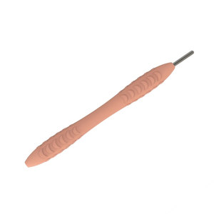 Miroir dentaire en silicone pêche avec poignée ergonomique texturée, outil de diagnostic réutilisable - Product Image 4