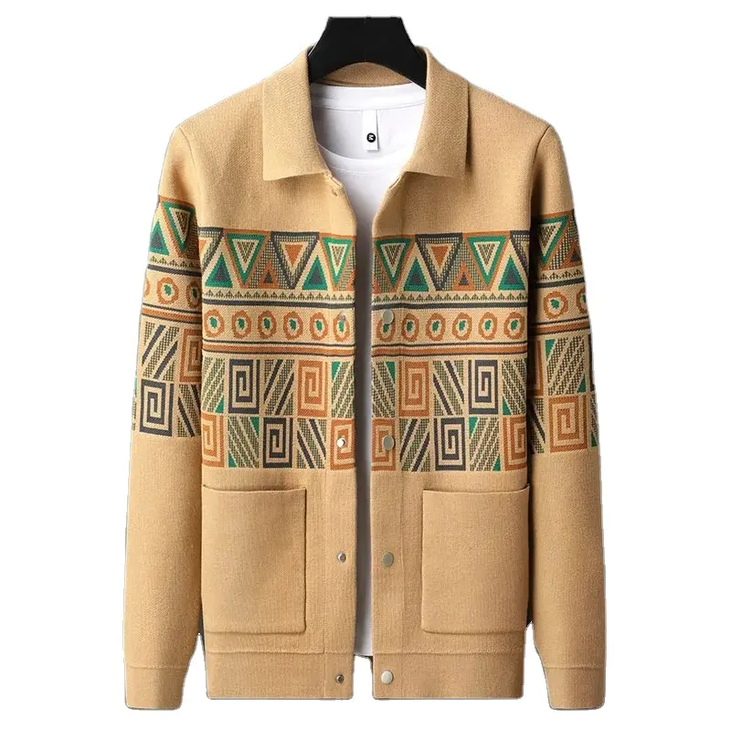 새로운 스타일 니트 재킷 남성 브랜드 패션 포켓 스웨터 카디건 통기성 봄과 가을 캐주얼 코트
