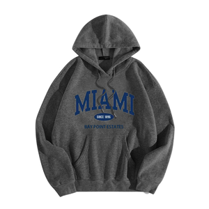 Sudadera con Capucha Miami Bay Point Estates para Hombre, Oversize, de Algodón French Terry, Casual, Otoñal, con Bolsillo - Product Image 5
