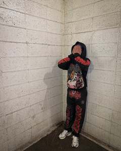 Survêtement unisexe délavé à l'acide Sun Faded Graphic DTF Print New Style Hoodie Sweatpants Set Offre Spéciale pour la saison d'hiver - Product Image 4