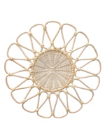 Napperon fleur en rotin coloré tissé à la main, table décorative, décoration petit tapis en osier floral, écologique, accent de maison