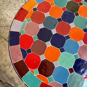 Mesa auxiliar de mosaico deslumbrante: Arte iridiscente-mesa de centro azul-mesa auxiliar-Decoración de sala de estar-regalo - Product Image 2