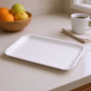 <b>Set</b> of 3 Disposable Cardboard <b>Trays</b> (23x31cm) Easy <b>Bake</b> White 15745B for Guardini <b>Set</b> for Serving - Product Image 3