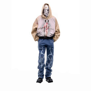 Sweat-shirt d'entraînement personnalisé pour homme, 100 % fibre de bambou, ODM, écologique, séchage rapide, décontracté, uni, teint, polaire avec logo personnalisé - Product Image 2