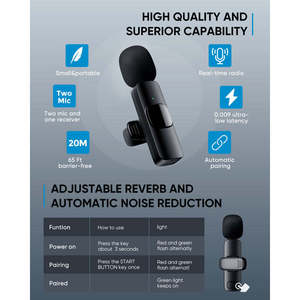 Microfono Lavalier Wireless omnidirezionale Plug-and-Play universale per dispositivi iPhone iPad apparecchiature Live Streaming per Studio - Product Image 6