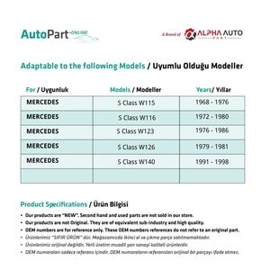 Joint de couvercle anti-poussière de toit ouvrant pour Mercedes W115, W116, W123, W126, W140 - Product Image 2
