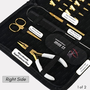Kit d'outils d'extension de cheveux avec logo personnalisé clips de sélection pince à sertir microbilles mini ciseaux avec aiguilles de type C - Product Image 2