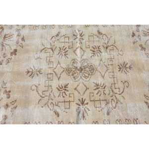 Turkish Rug, 4.9x9.4 ft Vintage Rug, <b>Brown</b> White Camouflage <b>Wool</b> Rug - Product Image 5
