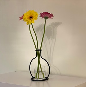 Florero de Marco geométrico hecho a mano de alta calidad, nuevo diseño de moda, Material de cristal superventas para decoración del hogar - Product Image 1
