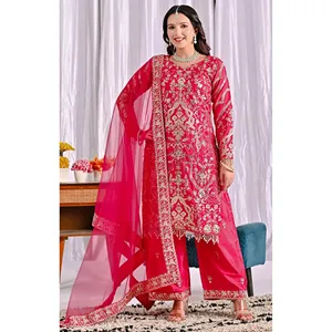 Mono de Fiesta de Diseñador con Top Sharara Plazzo y Dupatta para Ocasiones Elegantes - Product Image 1