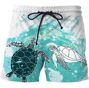 Shorts de plage pour hommes de qualité supérieure, personnalisés, à motif tortue de mer, pour la course à pied, sport, séchage rapide, respirant, pour les vacances - Product Image 5