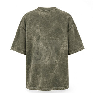 T-shirt oversize en coton délavé, coupe ample streetwear, décontracté, style urbain, épaules tombantes, fournisseur en gros personnalisé - Product Image 2