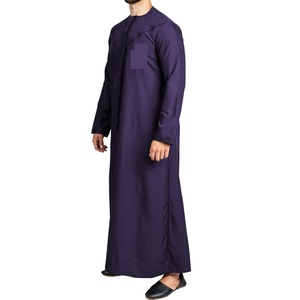 Al Dafah personnalisé hommes Thobes à manches longues mode arabe avec option de taille plus teinture violette personnalisé Tussle Thobe / Thawb - Product Image 2