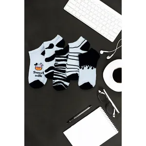 5-Pack Breathable Jacquard Milk Patterned Sports <b>Socks</b> Lightweight Silk Hosiery for Daily Use Heat & Warmth for <b>Winter</b> & Spring - Product Image 1