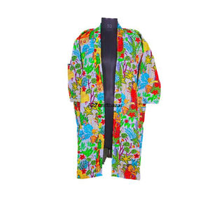 Kimono Maxi Kantha Indio Hecho a Mano, Estilo Vintage, para Mujer, Estampado Floral, 100% Algodón, Secado Rápido, Transpirable, para Playa, Vacaciones, Salida de Baño - Product Image 1