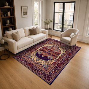 Tapis RUGS DEPOT LXDP-0284, vente en gros, rouge bordeaux, tapis traditionnel oriental imprimé numériquement, lavable en machine, chenille, antidérapant - Product Image 2