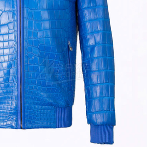 Chaqueta de piel de cocodrilo para hombre con precio al por mayor, servicio OEM con logotipo personalizado de calle principal teñido liso, nueva llegada, piel de cocodrilo - Product Image 6