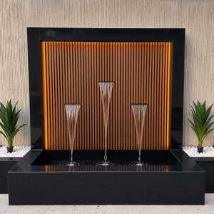 Fuente de Agua Moderna para Pared Exterior con Luces LED, Cascada Decorativa Premium para Jardín, Diseño Paisajístico Contemporáneo en FRP - Product Image 4