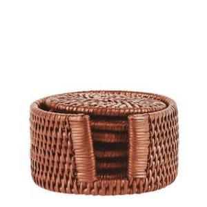 Posavasos de mimbre de ratán para sala de estar, posavasos de ratán y manteles individuales, posavasos tejidos de hierba marina Natural, manteles redondos de corcho - Product Image 5