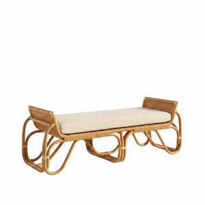 Banc en rotin d'extérieur durable, confortable, écologique et minimaliste pour une utilisation dans les fermes et les hôtels - Product Image 3