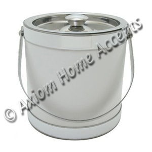 Handcrafted Matte Stainless Steel Ice <b>Bucket</b> With Polished <b>Lid</b> for Home or Bar Use for Wine Cooler - Product Image 1
