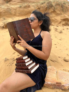 Nouveau Journal de fermeture de fil sécurisé en cuir gaufré usiné à la main véritable Boho journaux de poésie de voyage en cuir Vintage traditionnel - Product Image 4