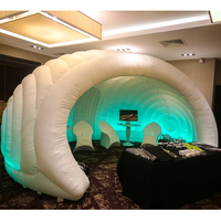 Tente gonflable commerciale en forme d'igloo avec éclairage LED, tente en forme de coquille d'escargot, tente de 3/4/5 mètres, tente gonflable blanche en forme de lune